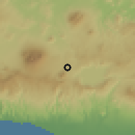 Shaded relief of the 59 km around Soyapango, drawn from the GMTED2010 grid