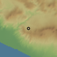 Shaded relief of the 59 km around Tacuba, drawn from the GMTED2010 grid
