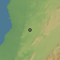 Shaded relief of the 60 km around Machinda, drawn from the GMTED2010 grid