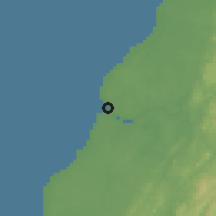 Shaded relief of the 60 km around Mbini, drawn from the GMTED2010 grid