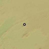 Shaded relief of the 60 km around Micomeseng, drawn from the GMTED2010 grid