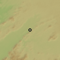 Shaded relief of the 60 km around Ncue, drawn from the GMTED2010 grid