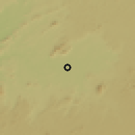 Shaded relief of the 60 km around Ayene, drawn from the GMTED2010 grid