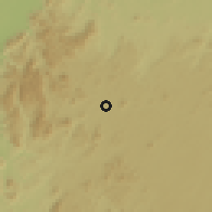 Shaded relief of the 60 km around Bicurga, drawn from the GMTED2010 grid