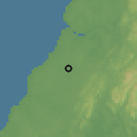 Shaded relief of the 60 km around Bitica, drawn from the GMTED2010 grid