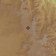 Shaded relief of the 59 km around Āddī K'eyih, drawn from the GMTED2010 grid