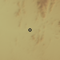 Shaded relief of the 59 km around Āk'ordat, drawn from the GMTED2010 grid
