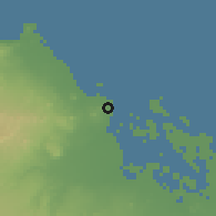 Shaded relief of the 60 km around Āsseb, drawn from the GMTED2010 grid