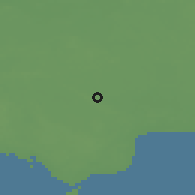 Shaded relief of the 46 km around Ahaste, drawn from the GMTED2010 grid