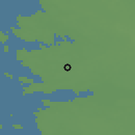 Shaded relief of the 46 km around Jōōdre, drawn from the GMTED2010 grid