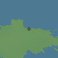 Shaded relief of the 46 km around Kärdla, drawn from the GMTED2010 grid