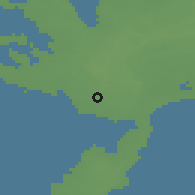 Shaded relief of the 46 km around Koimla, drawn from the GMTED2010 grid