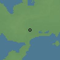 Shaded relief of the 46 km around Kōrkküla, drawn from the GMTED2010 grid