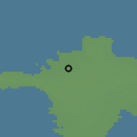 Shaded relief of the 46 km around Lauka, drawn from the GMTED2010 grid