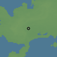 Shaded relief of the 46 km around Arandi, drawn from the GMTED2010 grid