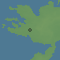 Shaded relief of the 46 km around Lümanda, drawn from the GMTED2010 grid
