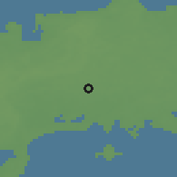 Shaded relief of the 46 km around Aste, drawn from the GMTED2010 grid
