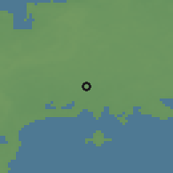 Shaded relief of the 46 km around Pähkla, drawn from the GMTED2010 grid