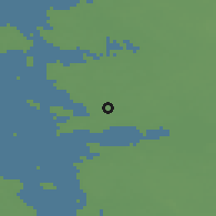 Shaded relief of the 46 km around Panga, drawn from the GMTED2010 grid