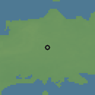 Shaded relief of the 46 km around Eikla, drawn from the GMTED2010 grid
