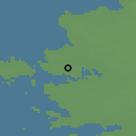 Shaded relief of the 46 km around Pürksi, drawn from the GMTED2010 grid