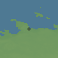 Shaded relief of the 46 km around Randvere, drawn from the GMTED2010 grid