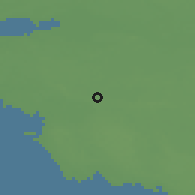 Shaded relief of the 46 km around Risti, drawn from the GMTED2010 grid