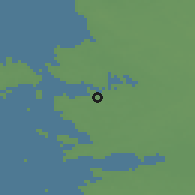 Shaded relief of the 46 km around Haapsalu, drawn from the GMTED2010 grid