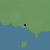 Shaded relief of the 46 km around Tōstamaa, drawn from the GMTED2010 grid
