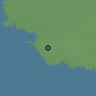 Shaded relief of the 46 km around Varbla, drawn from the GMTED2010 grid