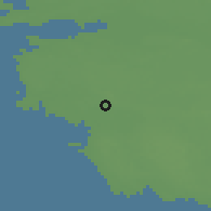 Shaded relief of the 46 km around Vatla, drawn from the GMTED2010 grid