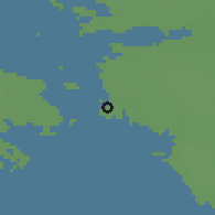 Shaded relief of the 46 km around Virtsu, drawn from the GMTED2010 grid