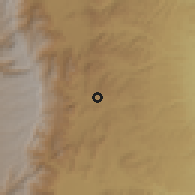 Shaded relief of the 60 km around Ataye, drawn from the GMTED2010 grid