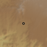 Shaded relief of the 60 km around Azena, drawn from the GMTED2010 grid