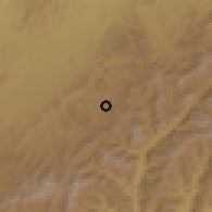 Shaded relief of the 60 km around Babile, drawn from the GMTED2010 grid