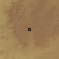 Shaded relief of the 60 km around Babu, drawn from the GMTED2010 grid