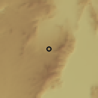 Shaded relief of the 60 km around Bako, drawn from the GMTED2010 grid