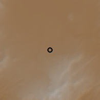 Shaded relief of the 60 km around Bantu, drawn from the GMTED2010 grid