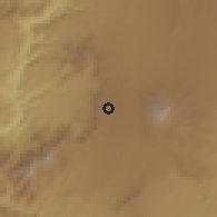 Shaded relief of the 60 km around Bele, drawn from the GMTED2010 grid