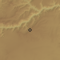 Shaded relief of the 60 km around Beltu, drawn from the GMTED2010 grid