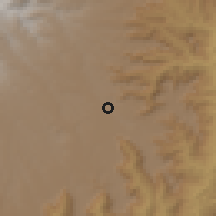 Shaded relief of the 60 km around Bichena, drawn from the GMTED2010 grid