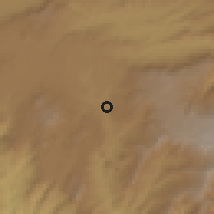 Shaded relief of the 60 km around Bonga, drawn from the GMTED2010 grid