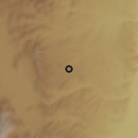 Shaded relief of the 60 km around Bora, drawn from the GMTED2010 grid