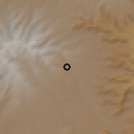 Shaded relief of the 60 km around Āddīs 'Alem, drawn from the GMTED2010 grid
