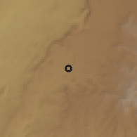 Shaded relief of the 60 km around Chagni, drawn from the GMTED2010 grid
