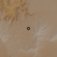 Shaded relief of the 60 km around Chancho, drawn from the GMTED2010 grid