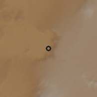 Shaded relief of the 60 km around Chuko, drawn from the GMTED2010 grid