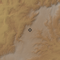 Shaded relief of the 60 km around Dabat, drawn from the GMTED2010 grid