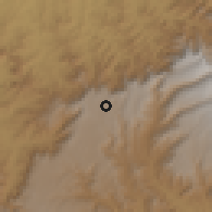 Shaded relief of the 60 km around Debark, drawn from the GMTED2010 grid