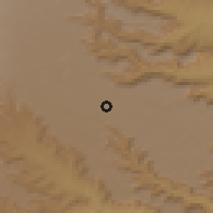 Shaded relief of the 60 km around Adele, drawn from the GMTED2010 grid